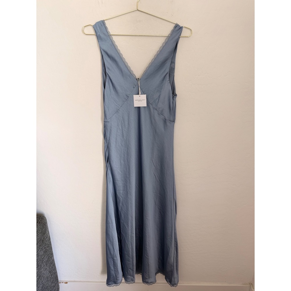 American Eagle Outfitters Blue Midi Slip Dress